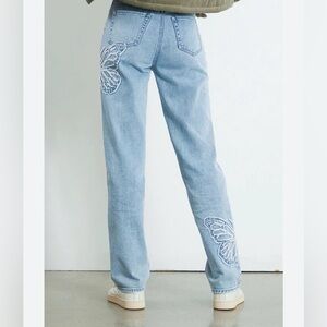 PacSun Denim Jeans with Butterfly Embroidery